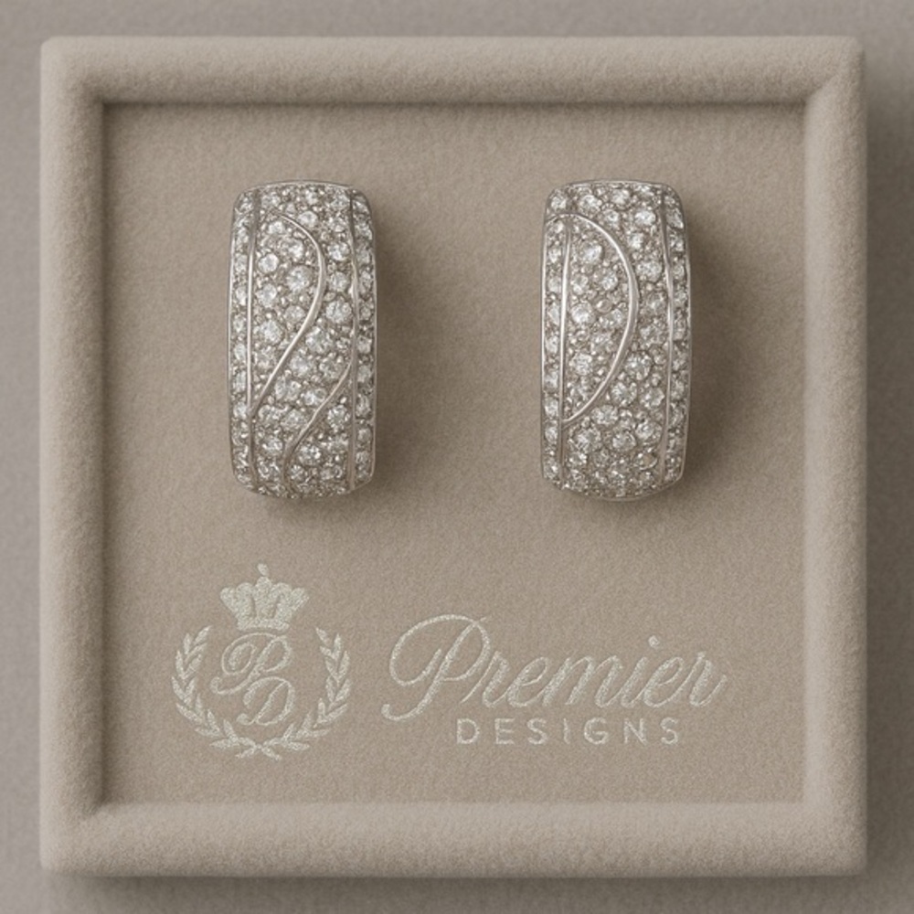 Premier Designs HOT CAKES Silvertone Post Back Earrings NWOT 1" #486
